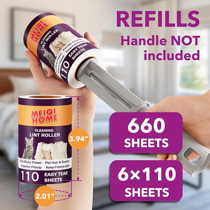 Extra Sticky Lint Roller Refills Only, 660 Easy-Tear Sheets - Image 5