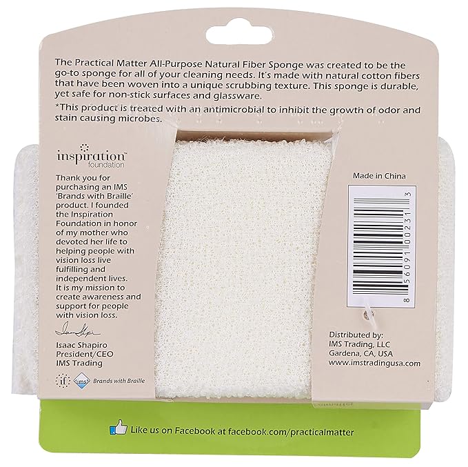 Practical Matter Kitchen Sponge, Organic Cotton Fiber All-Purpose Dish Sponges - Image 7