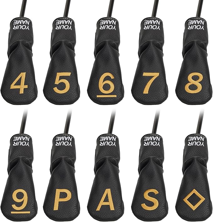 10pcs /Set Black Hybrid Iron Head Covers Protector by CRAFTSMANGOLF
