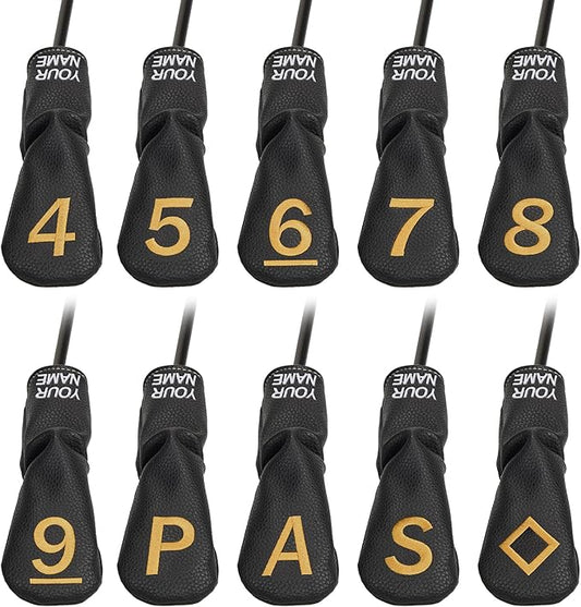10pcs /Set Black Hybrid Iron Head Covers Protector by CRAFTSMANGOLF
