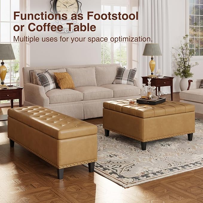 Storage Ottoman Bench, 51-Inch Large Storage Bench - Image 9