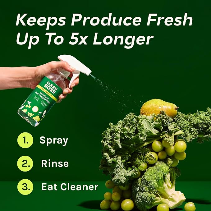 CleanBoss Eat Cleaner Triple-Action Fruit + Veggie Wash Refill - 64 oz - - Image 4