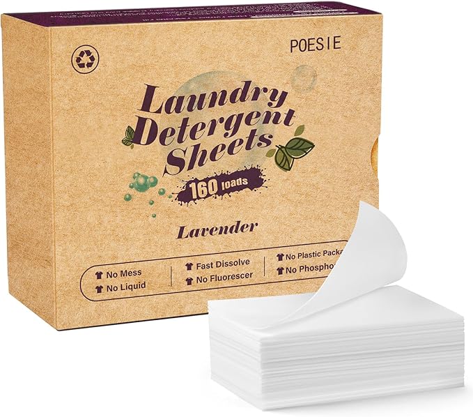 Poesie Laundry Detergent Sheets Lavender Scent 160 Count Soap Sheets by Poesie