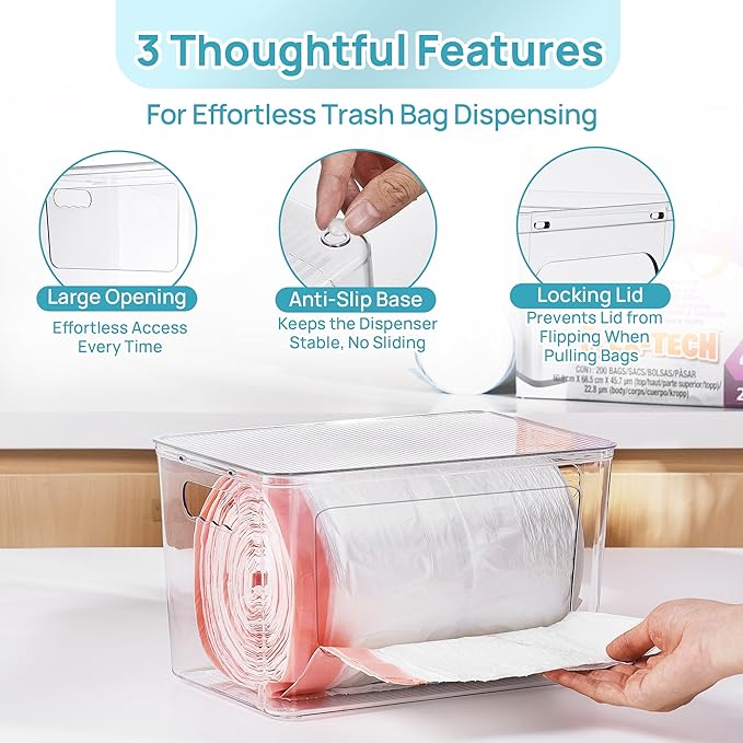 Vtopmart 2 Pack Trash Bag Holder, Stackable Garbage Bag Dispenser - Image 3