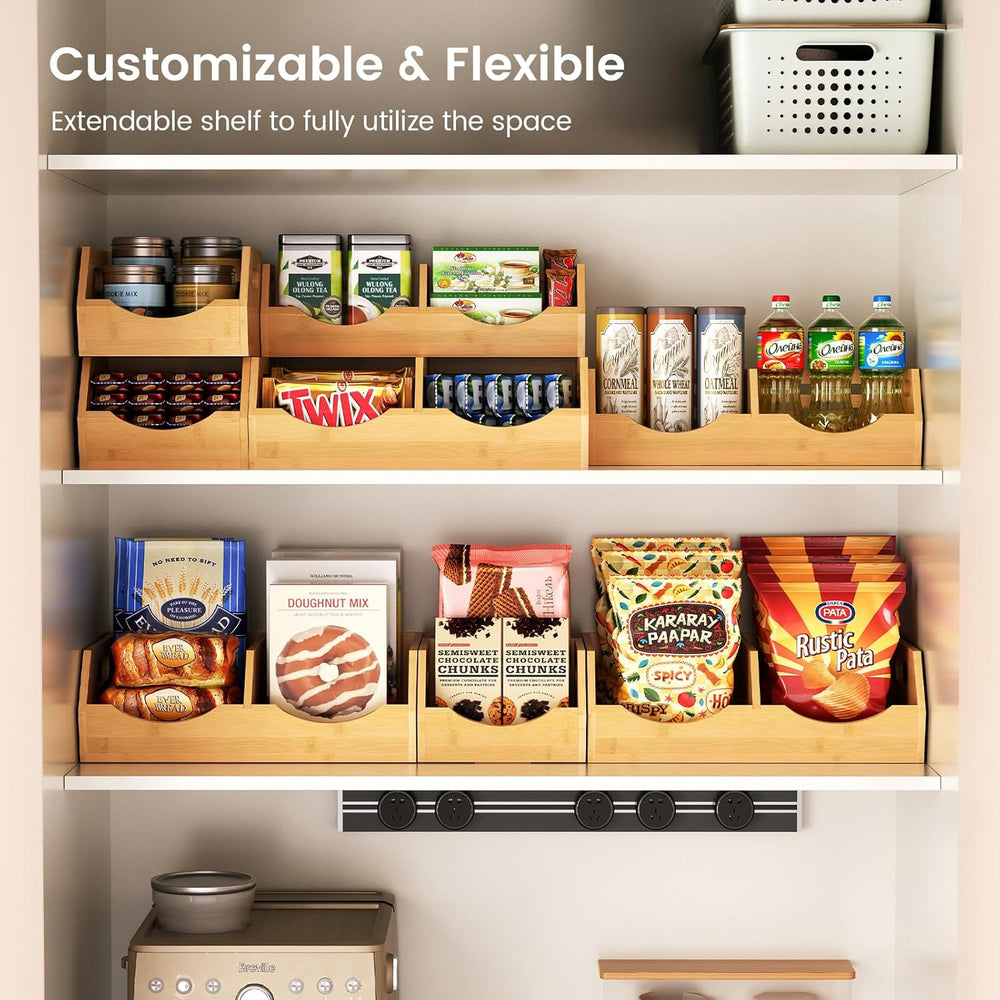 Onion Storage Bins Potato, 3 Tier Bamboo Pantry Storage Bin Stackable Ventila...