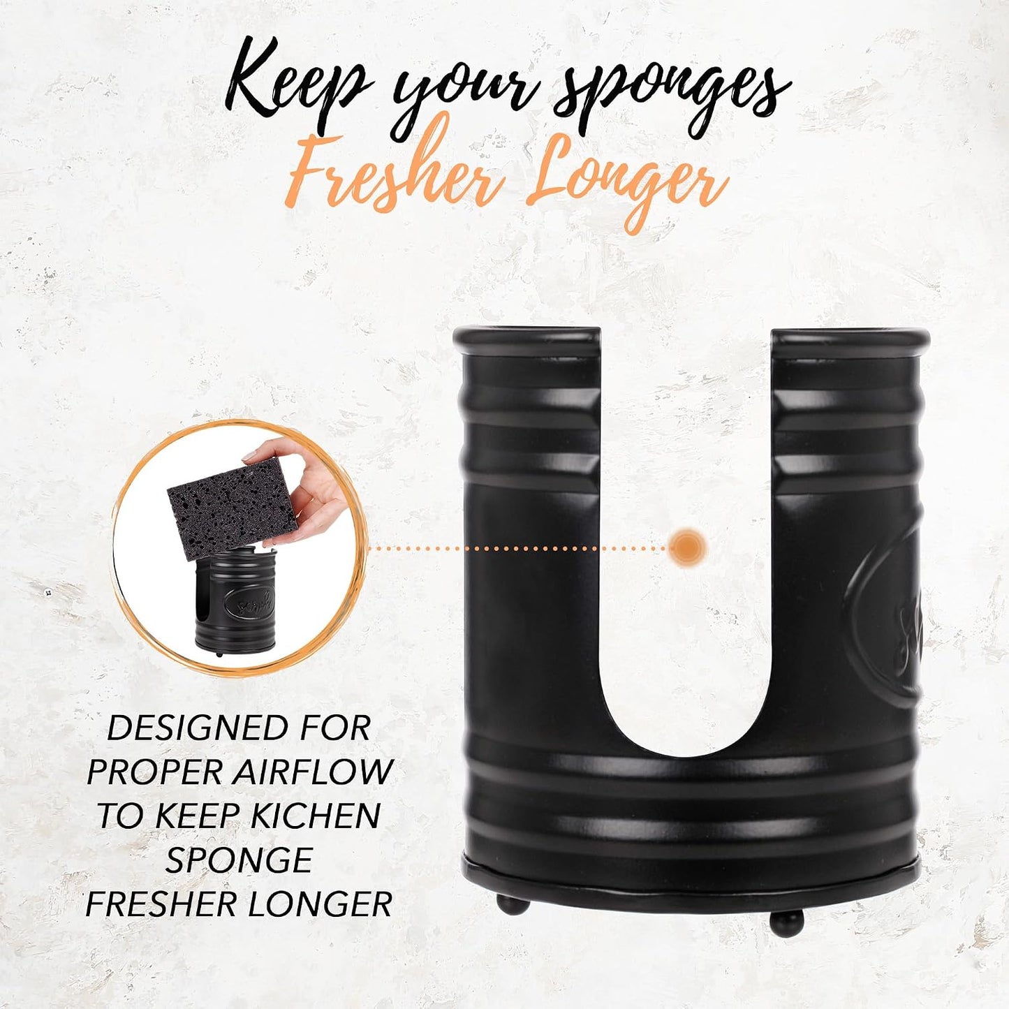 Autumn Alley Rustic Black Farmhouse Bathroom & Kitchen Accessories Set, 6-Piece Black Bathroom Set with Trash Can, Soap Dispenser, Toothbrush Holder, Decorative Sponge Holder & Apothecary Jars