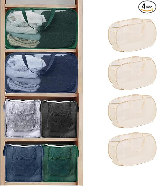 4 Pack Closet Storage Bins, Storage Containers by LATERONON