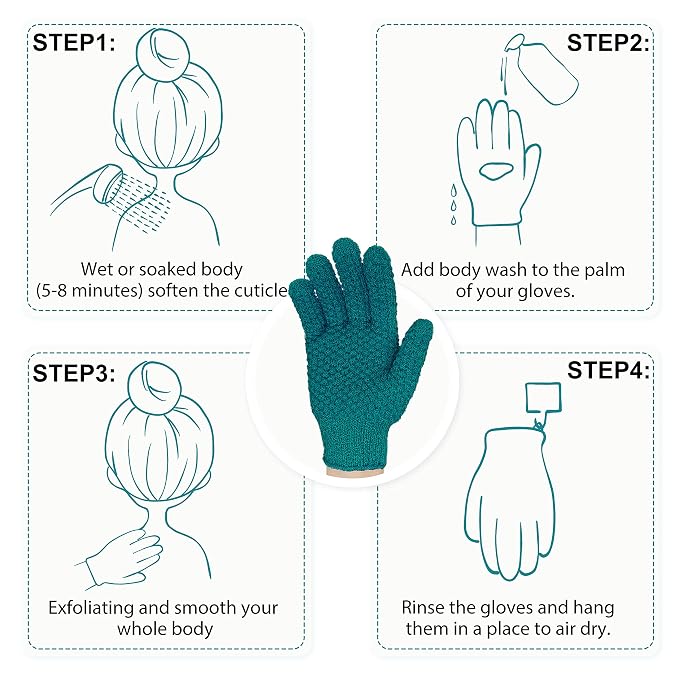 Evridwear Exfoliating Dual Texture Bath Gloves - Image 6