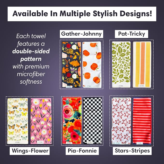 2 Double Sided Microfiber Hand Towels, 17x27 Inches Waffle Design Kitchen - Image 7