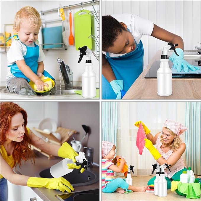 Eccliy 12 Pcs 16 Oz Plastic Spray Bottle, Adjustable Empty Reusable Sprayer - Image 5