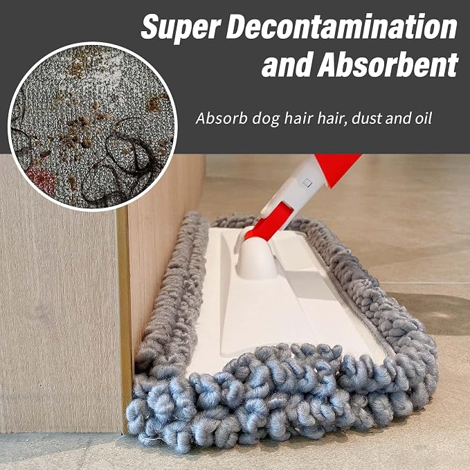 16.5 inch Mop Pads Refills, 3 Pack Microfiber Reusable Replacement Mop Pads - Image 3
