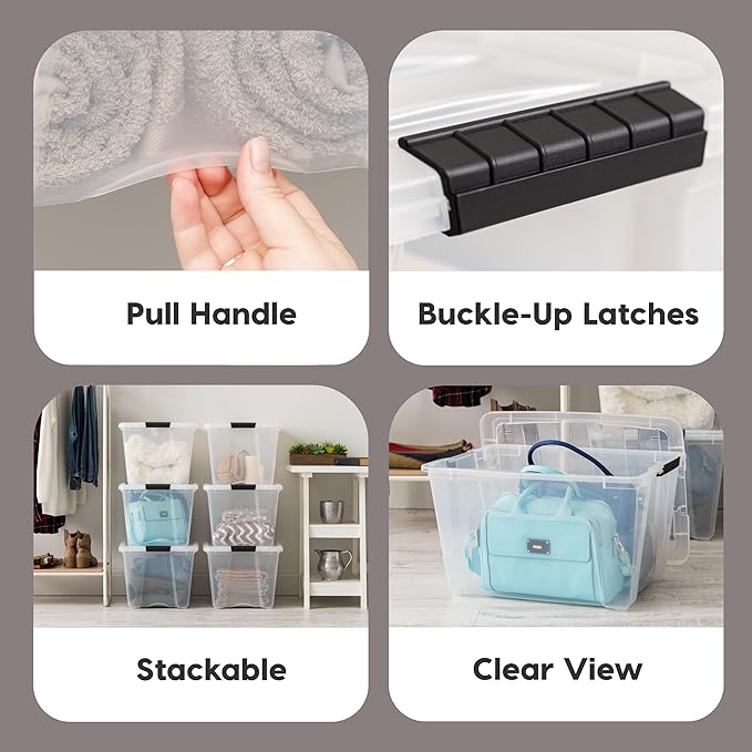 IRIS USA 6-Pack 54 Quart Stackable Storage Bins - Image 3