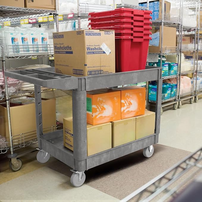 Utility Cart on Wheels, 1000 lbs Capacity Rolling Service Cart, 45 x 25 Inch - Image 3