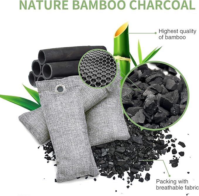 12 Pack Bamboo Charcoal Air Purifying Bag, Activated Charcoal Bags Odor Absorber - Image 2