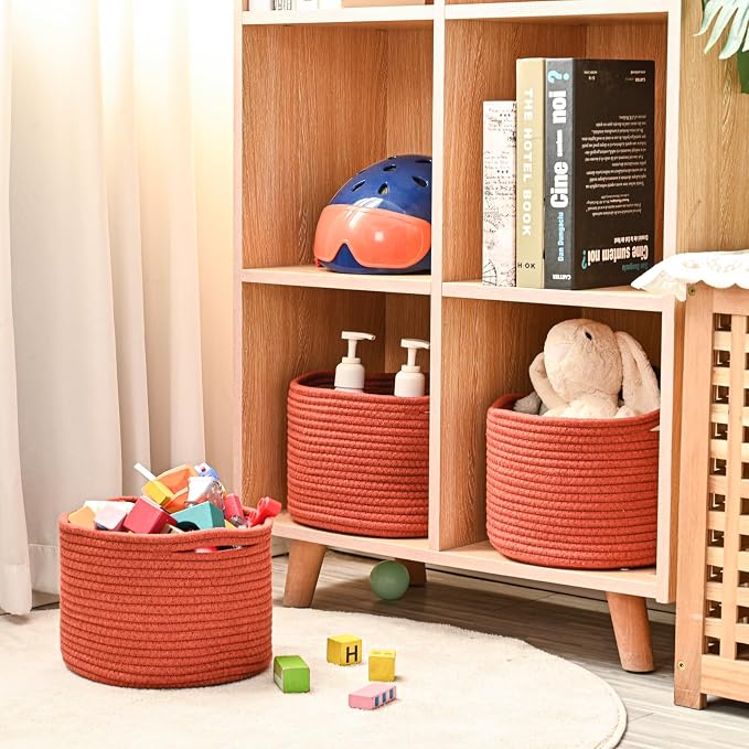 Small Storage Baskets for Organizing, Organizer Bins for Shelves, Small Woven - Image 6