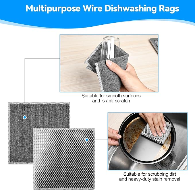 Stainless Steel Scrubber and Cleaning Rags - Image 6