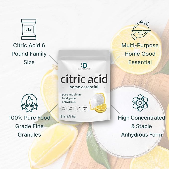 Citric Acid 6 Pounds | Fine Granular Powder, Food Grade, Bulk Supply – Potent - Image 4