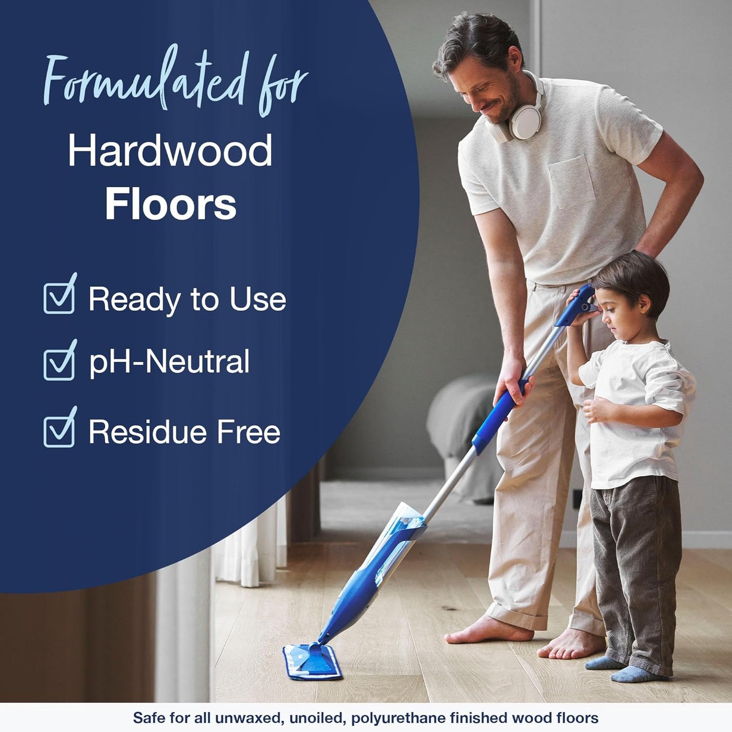 Bona Hardwood Floor Premium Spray Mop - Includes Wood Floor Cleaning Concentrate and Machine Washable Microfiber Cleaning Pad - Dual Zone Cleaning Design for Faster Cleanup
