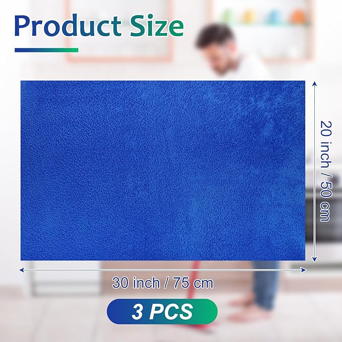 Newwiee 3 Pcs Extra Large Microfiber Cleaning Cloth 30" x 20" Washable Reusable - Image 2