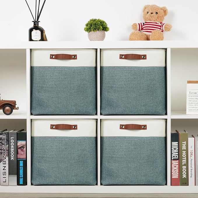 DULLEMELO Storage Bins, 4 Pack Of 13x13x13 Decorative Storage Cube Bins Suit - Image 3
