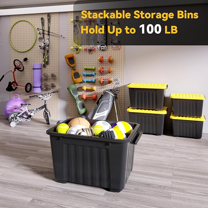 Nazhura 72 Quart Plastic Storage Bin, Stackable and Nestable Storage Boxes - Image 7