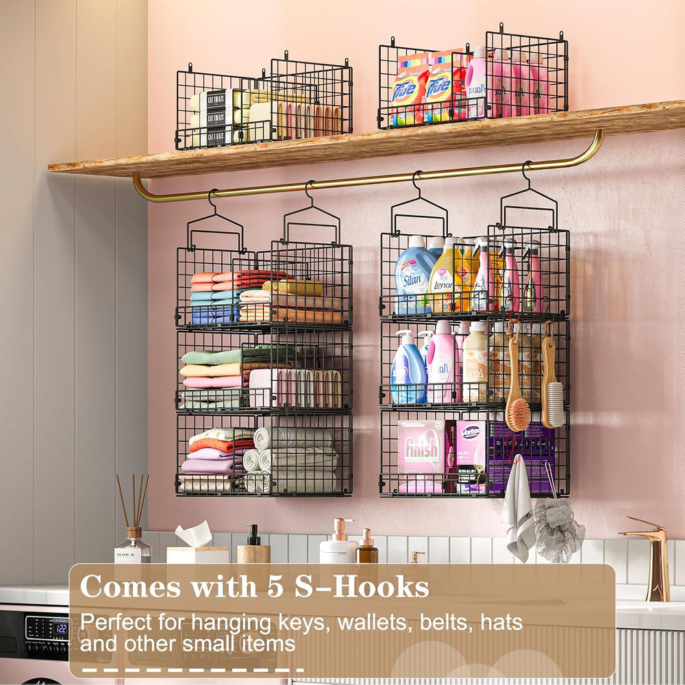 Sonyabecca 3-Tier Extra Large Closet Hanging Organizer with Dividers, Clothes...