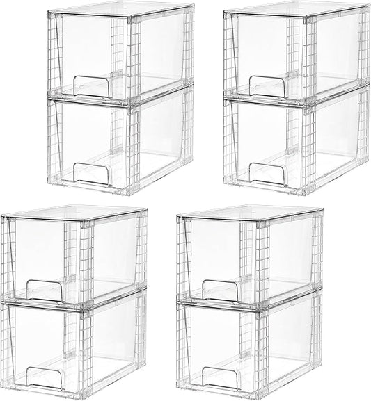 Vtopmart 8 Pack Large Stackable Storage Drawers, Easily Assemble by Vtopmart