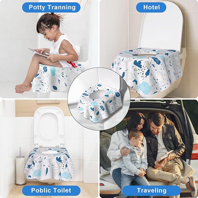 20 PCS Disposable Toilet Seat Covers, Extra Large Portable Potty Seat Covers - Image 6