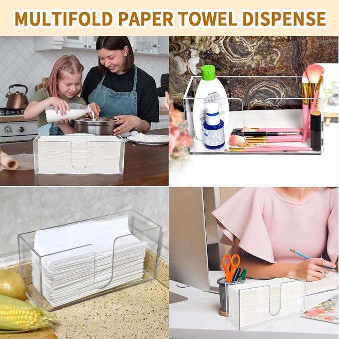 2Pack Acrylic Countertop Paper Towel Holder, Paper Towel Dispenser - Image 7