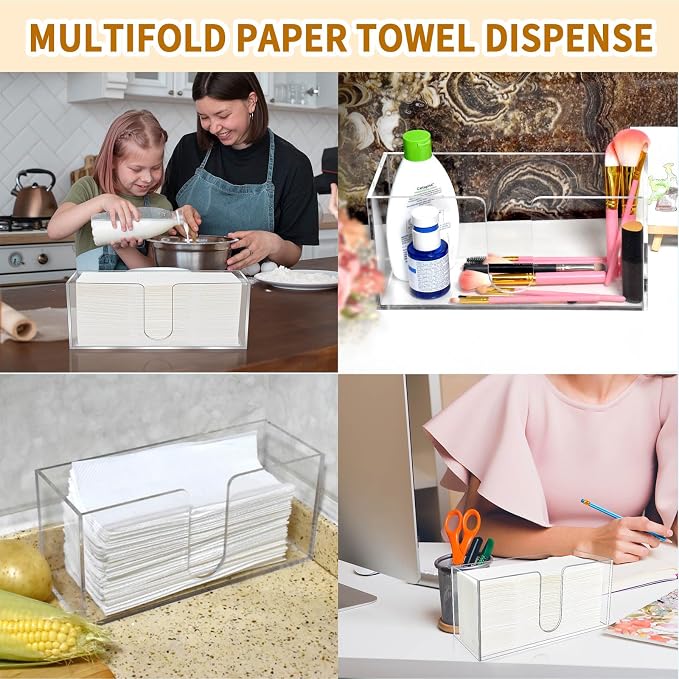 4Pack Acrylic Countertop Paper Towel Holder, Paper Towel Dispenser - Image 7
