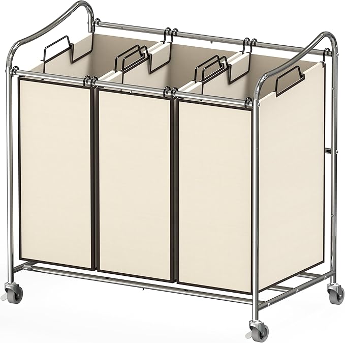Simple Houseware Heavy-Duty 3-Bag Laundry Sorter Cart by SimpleHouseware