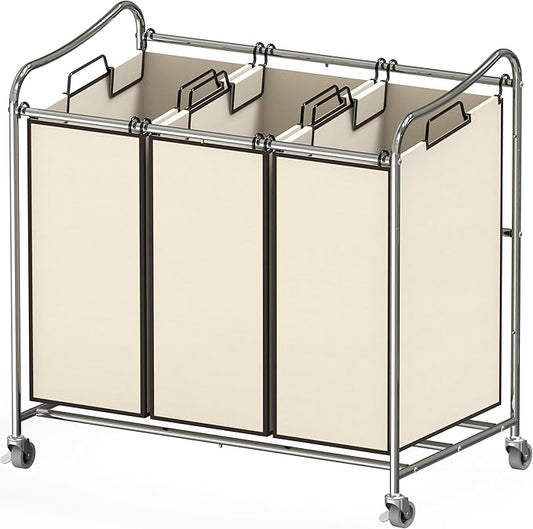 Simple Houseware Heavy-Duty 3-Bag Laundry Sorter Cart by SimpleHouseware