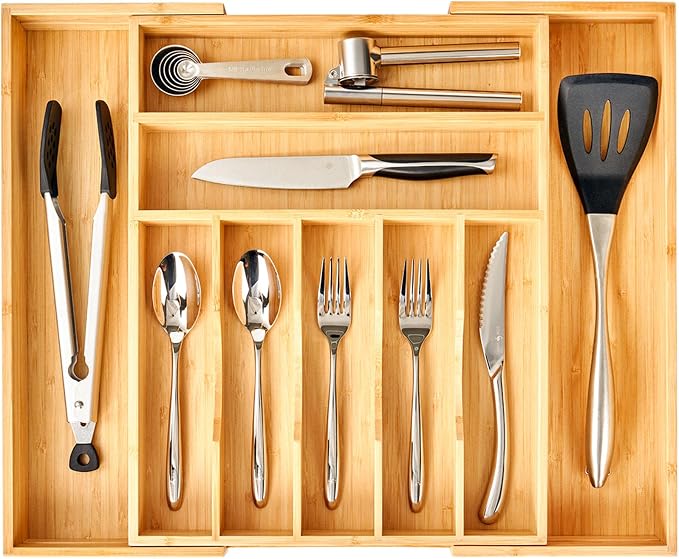 Umilife Large Expandable Kitchen Silverware Utensils Drawer Organizer, 2.5" by Umilife