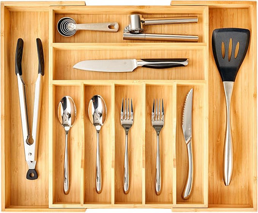 Umilife Large Expandable Kitchen Silverware Utensils Drawer Organizer, 2.5" by Umilife