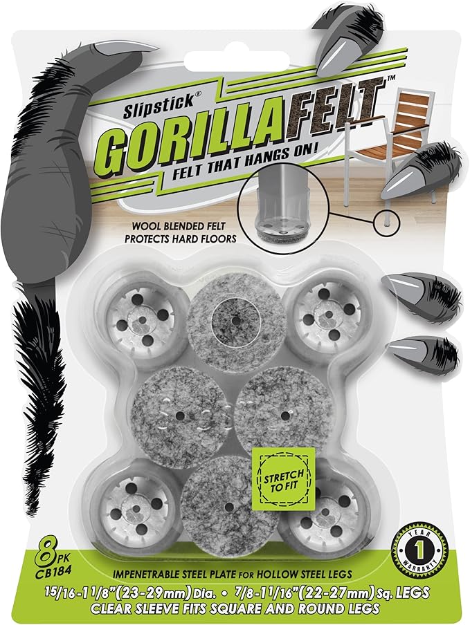 Slipstick GorillaFelt Chair Leg Floor Protectors by Slipstick