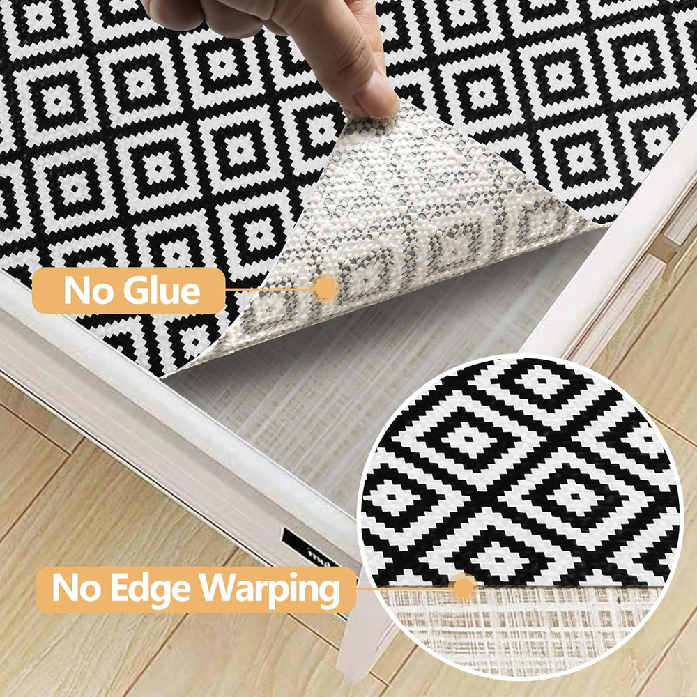 Drawer Shelf Liner Non Adhesive, Slip Resistant Easy to Clean Protect Kitchen...