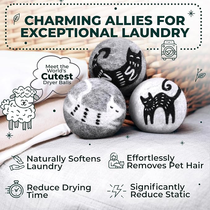 No More Dryer Sheets! Reusable Wool Dryer Balls XL 6-Pack - Image 2