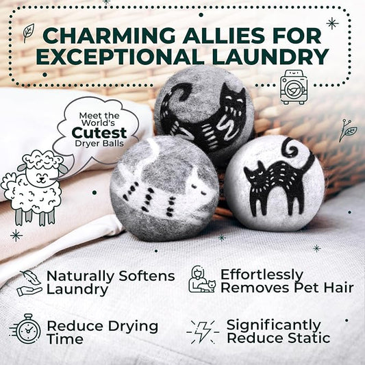 No More Dryer Sheets! Reusable Wool Dryer Balls XL 6-Pack - Image 2
