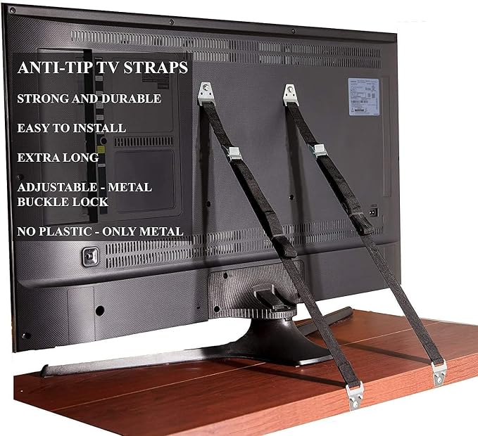 TV and Furniture Anti Tip Straps, Metal Heavy Duty TV Straps Child Safety - Image 5