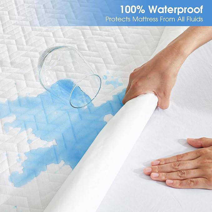 Hanherry 100% Waterproof Mattress Protector King Size, Mattress Cover 3D Air - Image 3