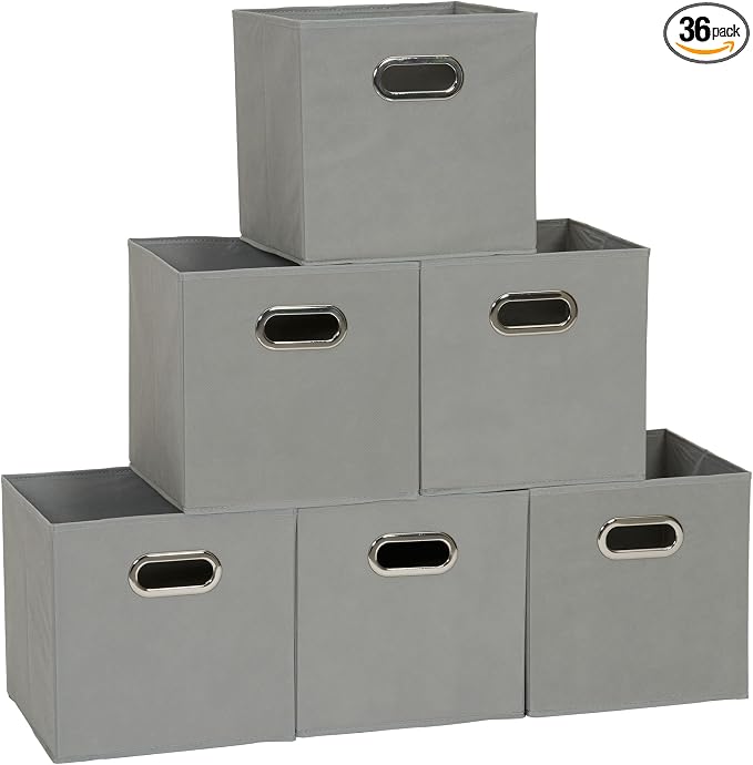 Household Essentials 84-1 Foldable Fabric Storage Bins | Set of 6 Cubby Cubes by HouseholdEssentials