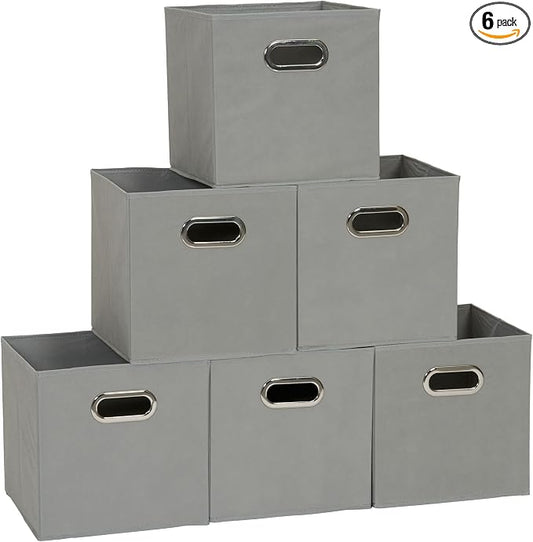 Household Essentials 84-1 Foldable Fabric Storage Bins | Set of 6 Cubby Cubes by HouseholdEssentials