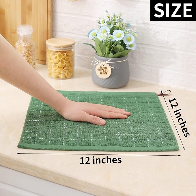 Homaxy 100% Cotton Terry Kitchen Dish Cloths, Ultra Soft and Absorbent Dish - Image 5