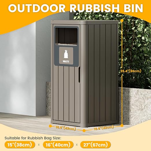 Outdoor Trash Can Waterproof Resin Garbage Can - Image 2