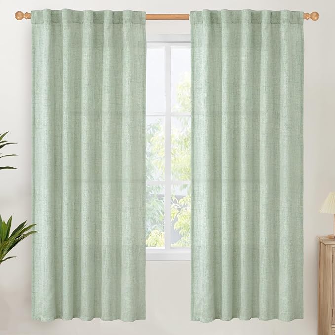 YoungsTex Sage Green Curtains 72 Inch Length by YoungsTex