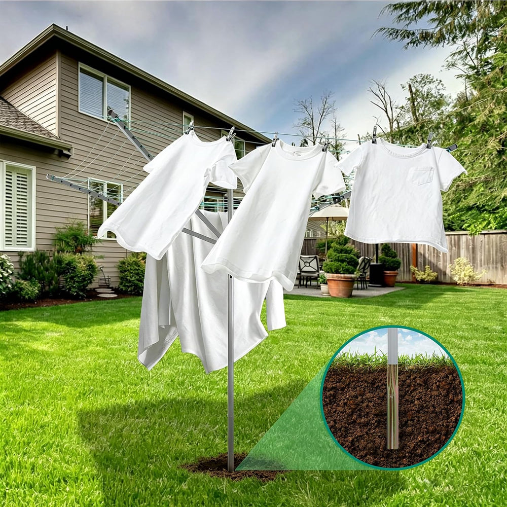 Umbrella Drying Rack Outdoor Umbrella Clothesline Rotary Retractable Clothes ...