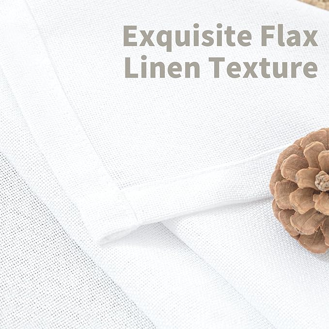 YoungsTex 84 Inch Length White Linen Curtains - Image 4
