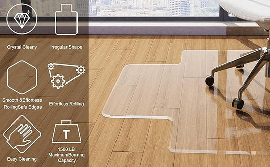 Beveled Edge Irregular Office Chair Mat - Image 2