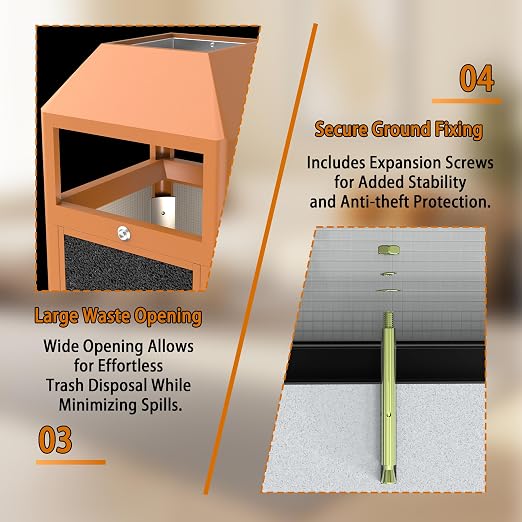 Commercial Metal Outdoor Trash Can - Image 6