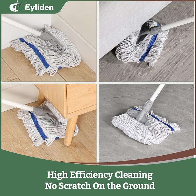 Eyliden String Mops for Floor Cleaning, Heavy Duty Looped-End Commercial Mops - Image 3